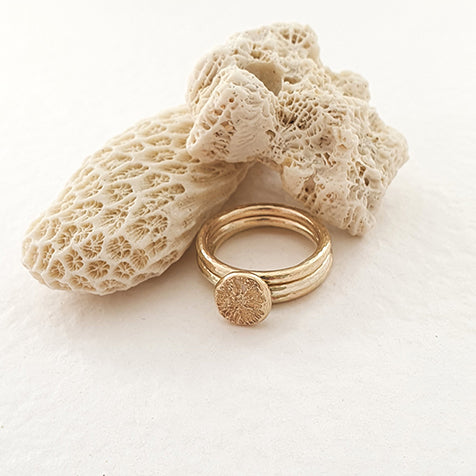 9ct Gold Hammered Ring