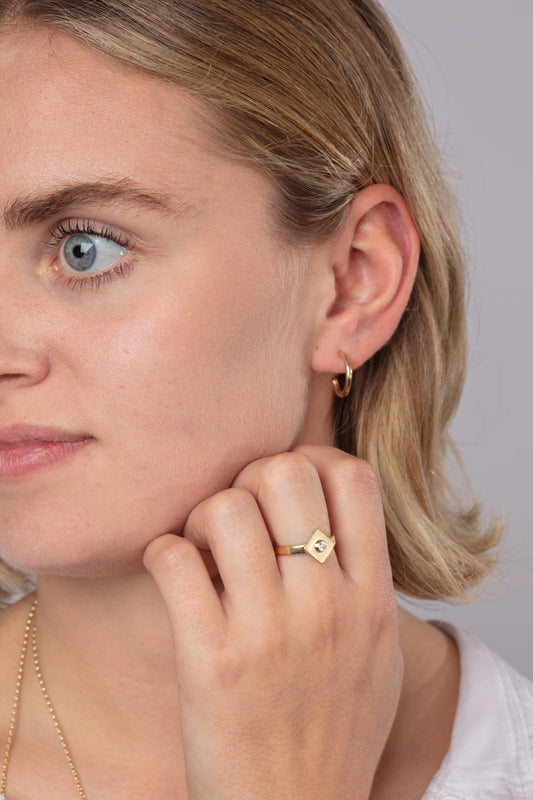 9ct Yellow Gold Hoop on Post with Scroll Earrings – Interchangeable