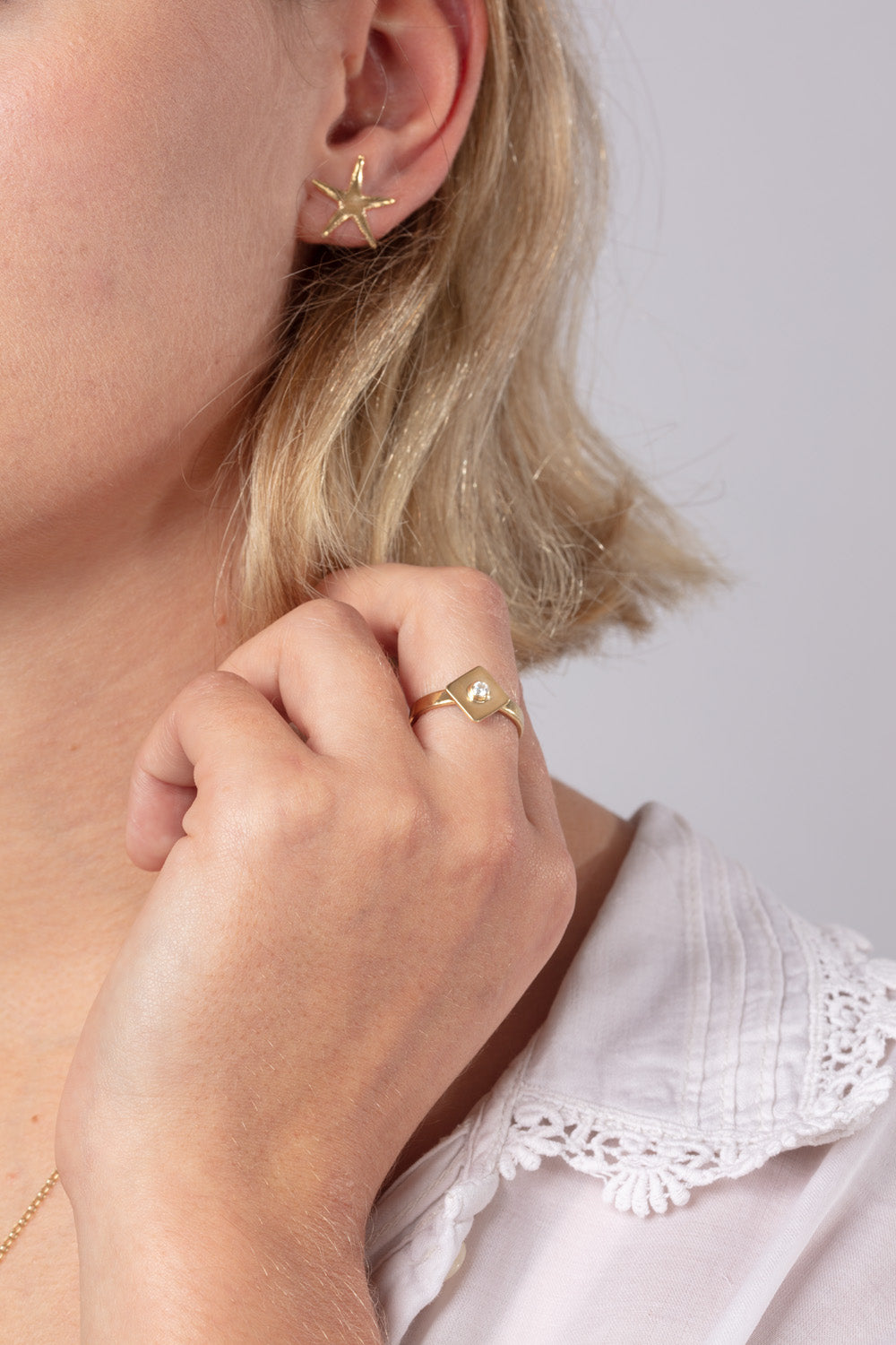 18ct Gold Starfish Stud Earrings