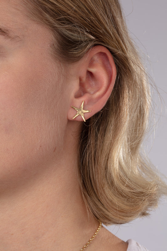 18ct Yellow Gold Starfish Stud Earrings