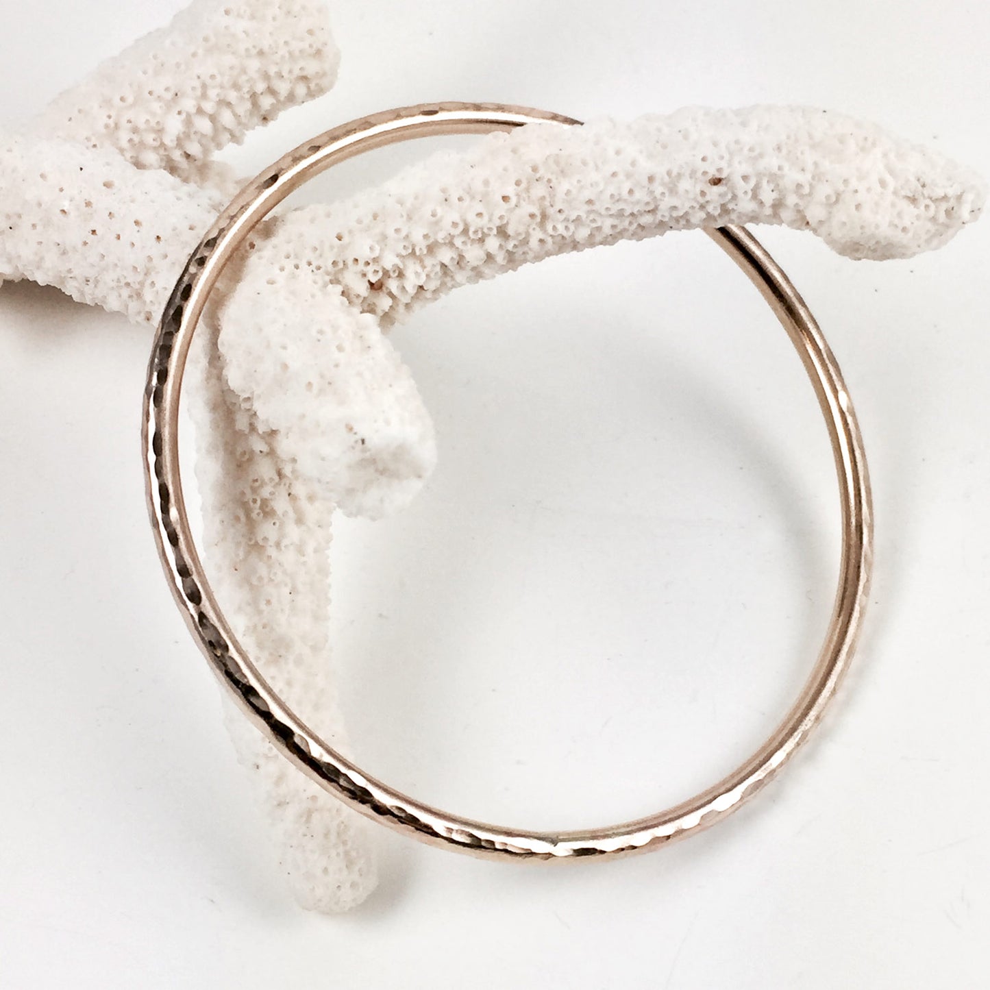 9ct Yellow Gold Hammered Bangle 3