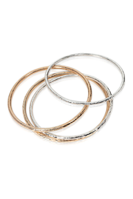 Silver Hammered Bangle 2.5