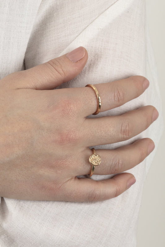 9ct Gold Hammered Ring