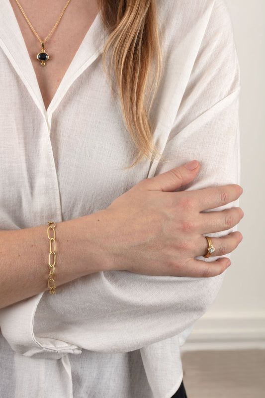 18ct Gold Handmade Chain Bracelet