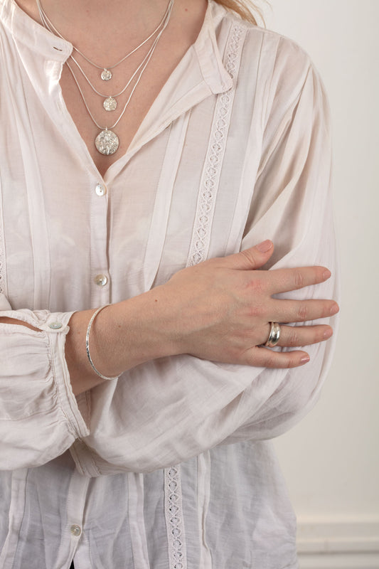 Silver Domed Textured Ring