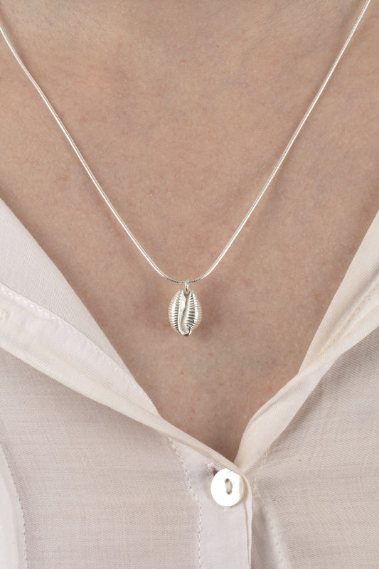 Silver Cowrie Shell Necklace