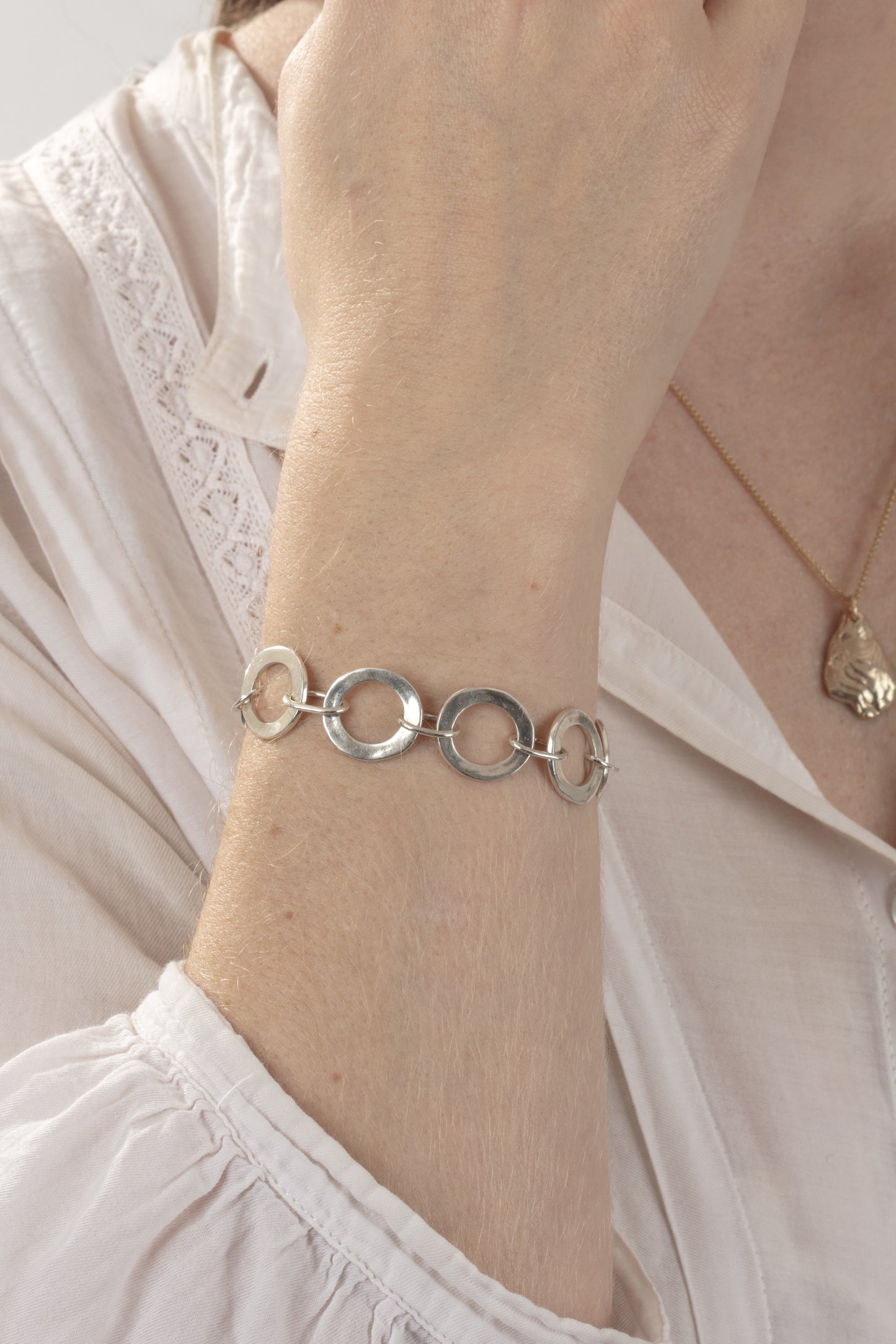 Silver Flat Hoop Bracelet