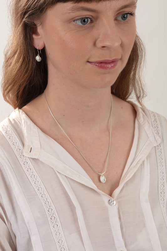 Silver Spiral Shell Earrings