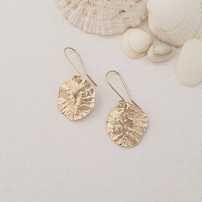 9ct Gold Limpet Disc Earrings