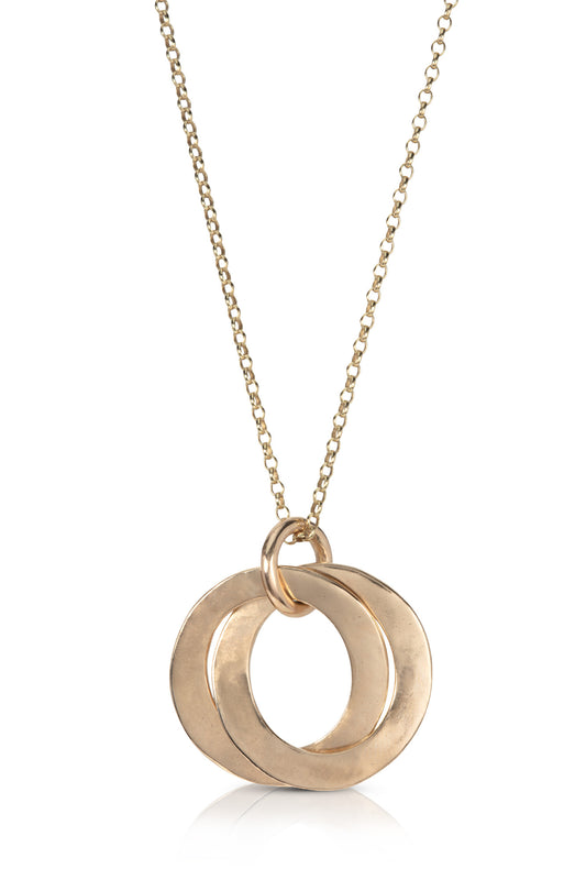 9ct Gold Double Flat Hoop Necklace