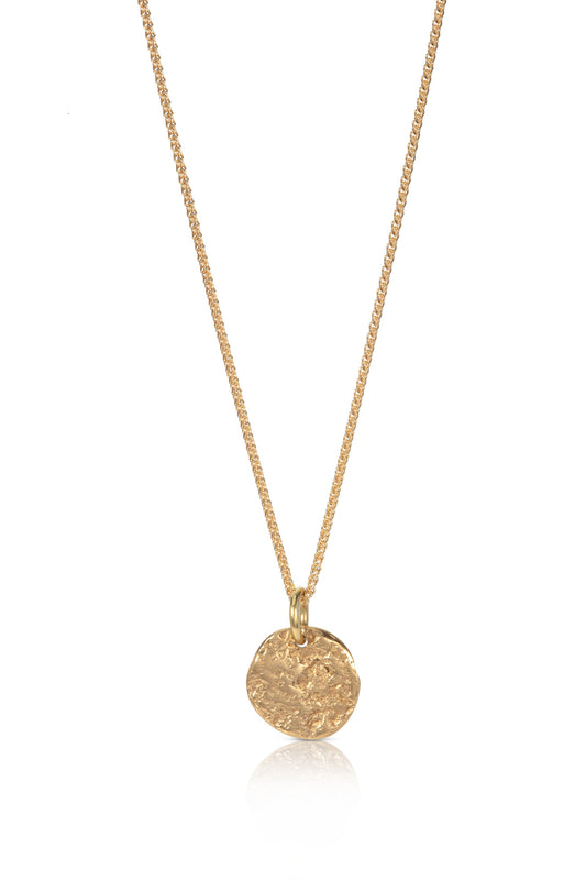 18ct Gold Medium Pebble Disc Necklace