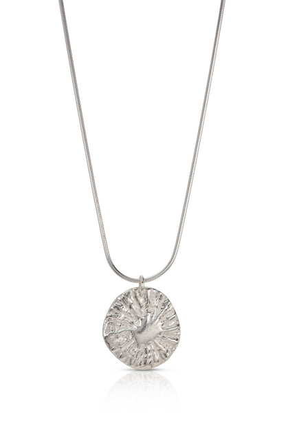 Silver Limpet Disc Necklace
