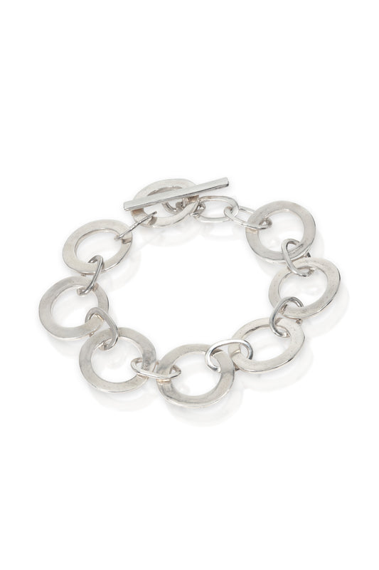 Silver Flat Hoop Bracelet