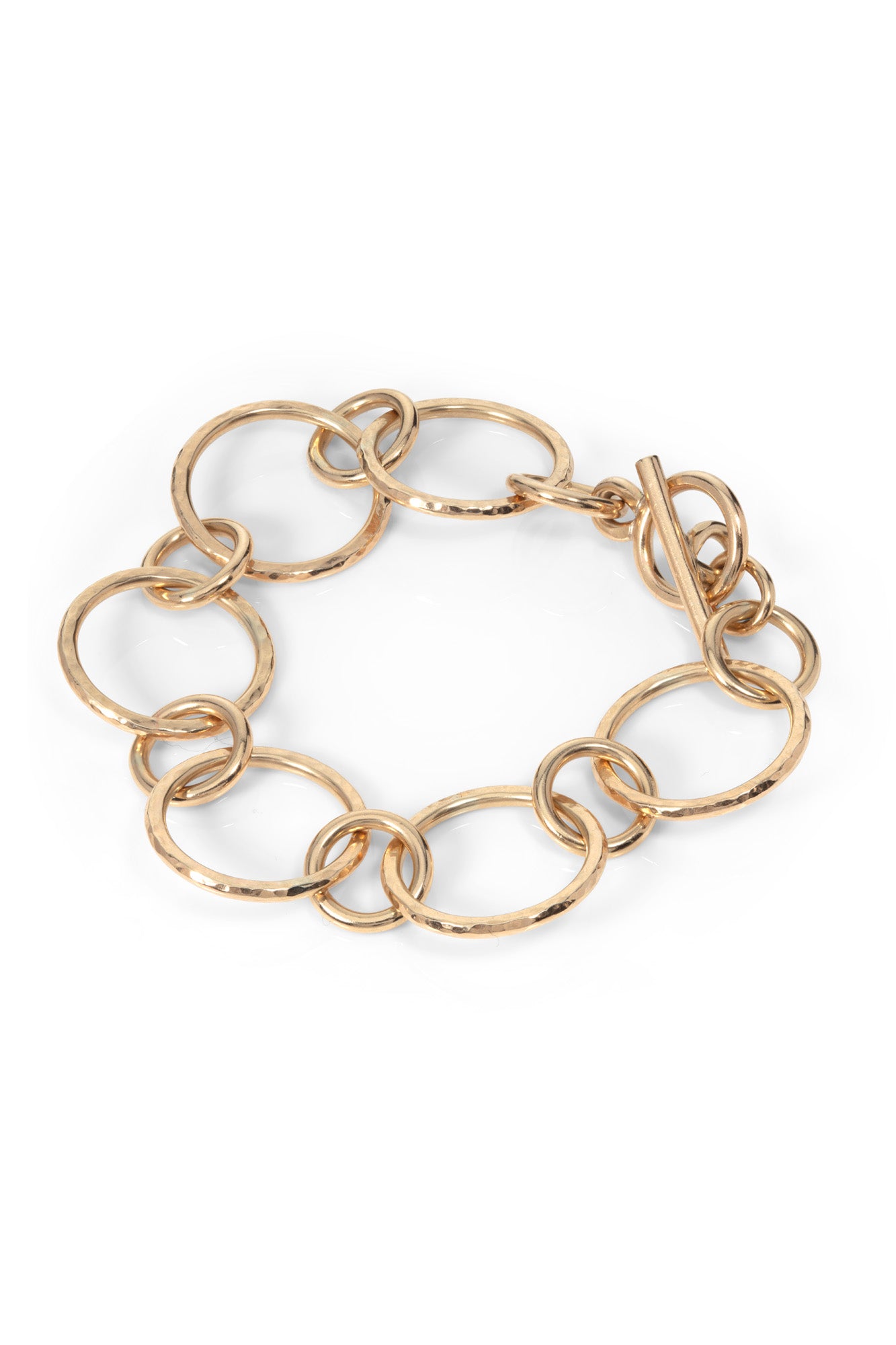 9ct Gold Hammered Hoop Classic Bracelet