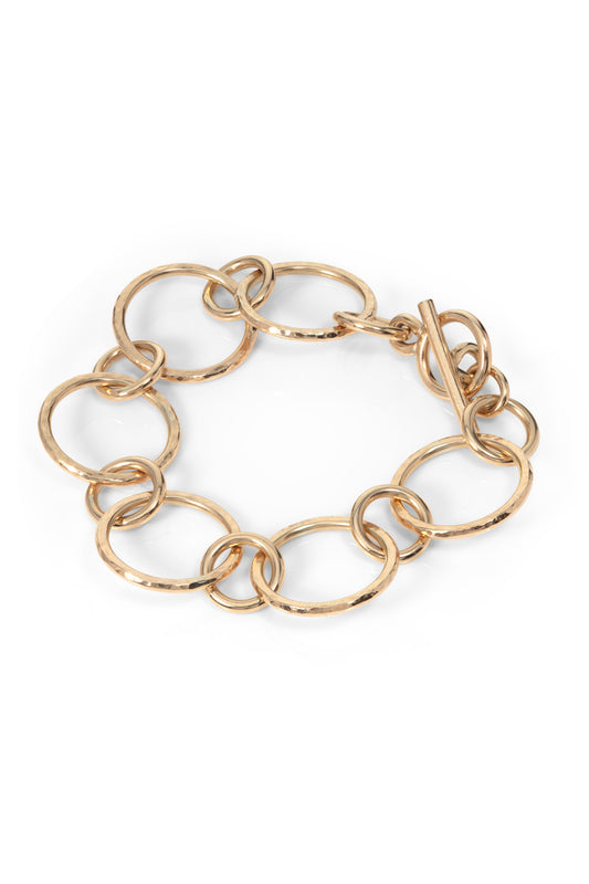 9ct Gold Hammered Hoop Classic Bracelet