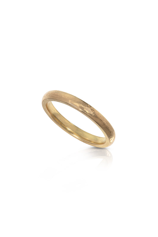 18ct Gold Hammered Ring