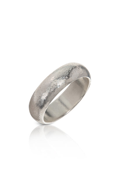 Silver Domed Textured Ring