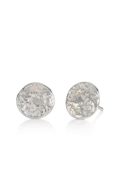 Silver Pebble Stud Earrings