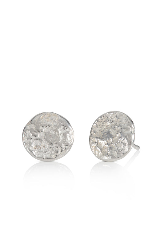 Silver Pebble Stud Earrings