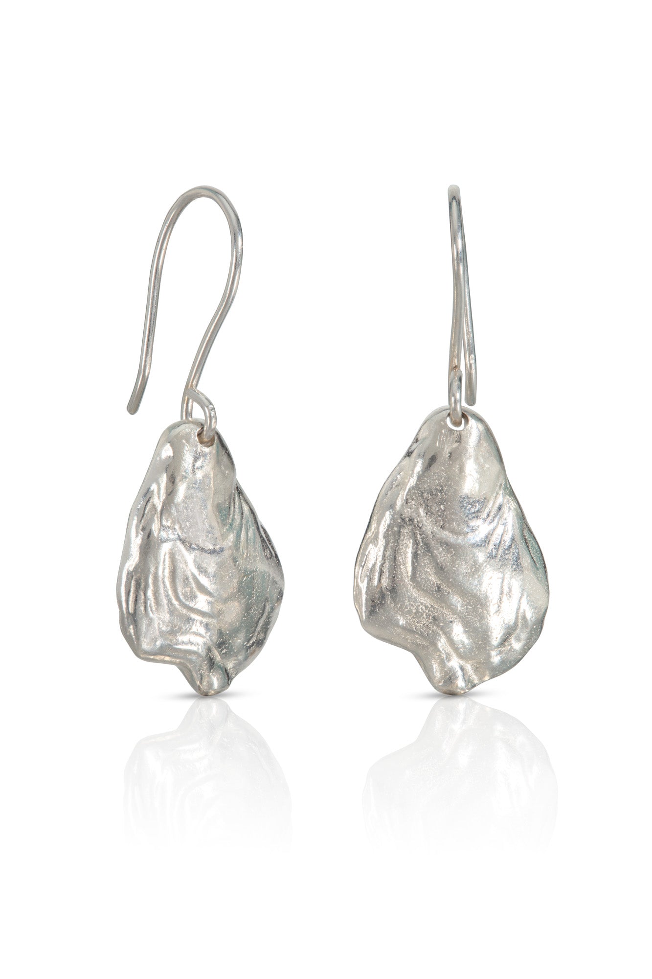 Silver Oyster Earrings