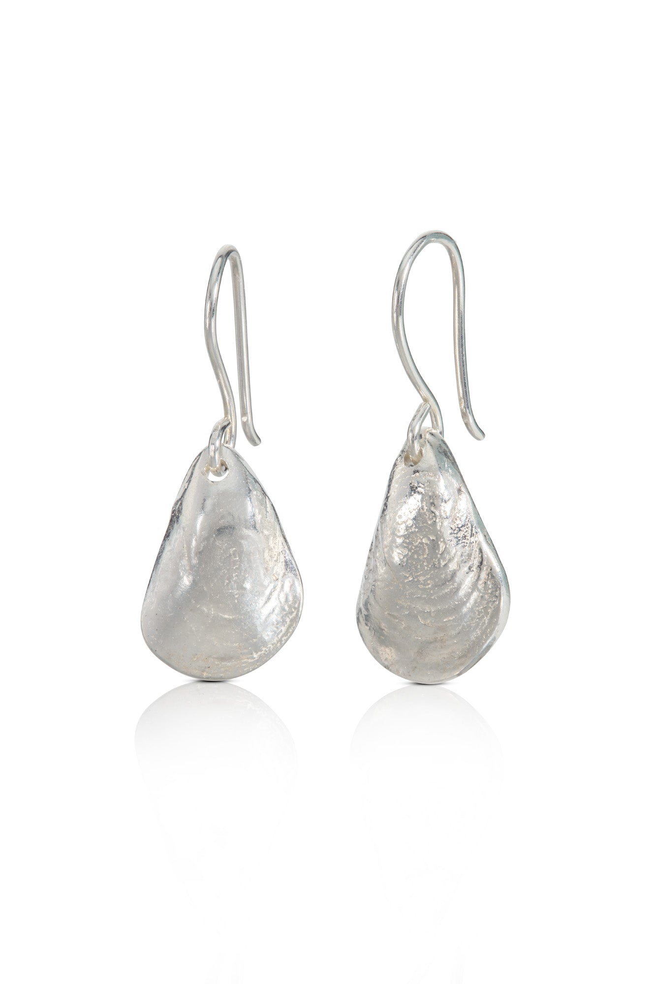 Silver Mussel Shell Earrings