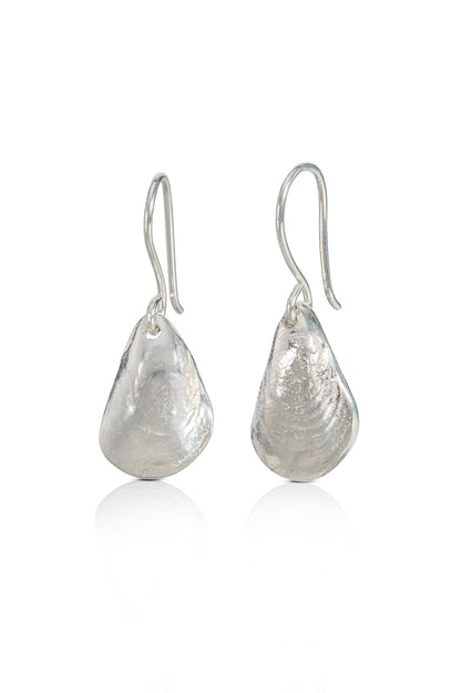 Silver Mussel Shell Earrings