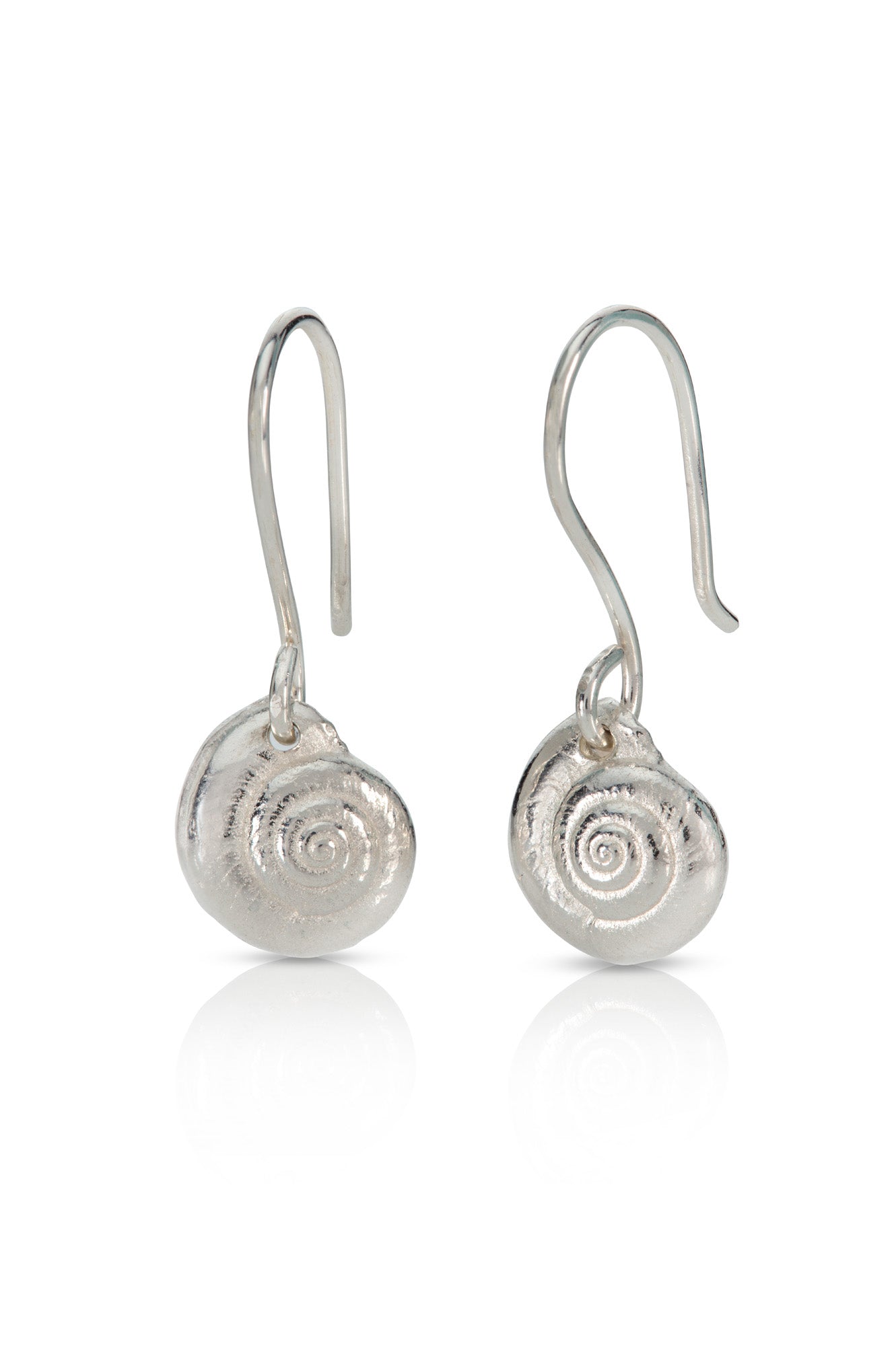 Silver Spiral Shell Earrings