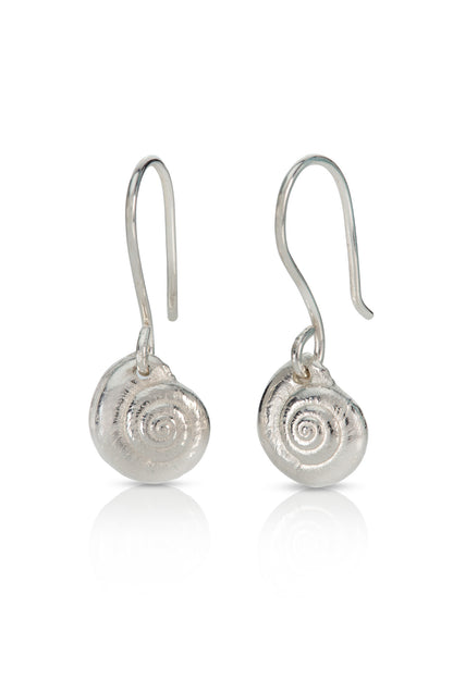 Silver Spiral Shell Earrings