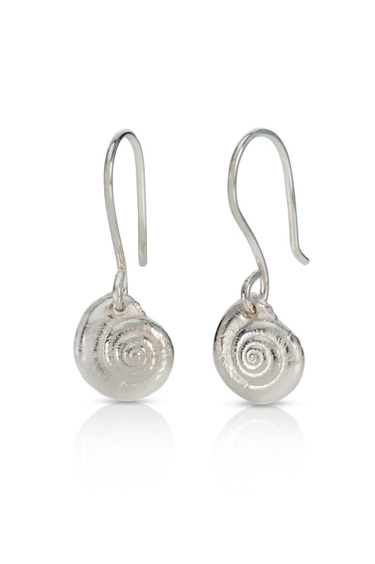 Silver Spiral Shell Earrings