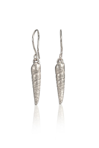 Silver Long Shell Dangly Earrings