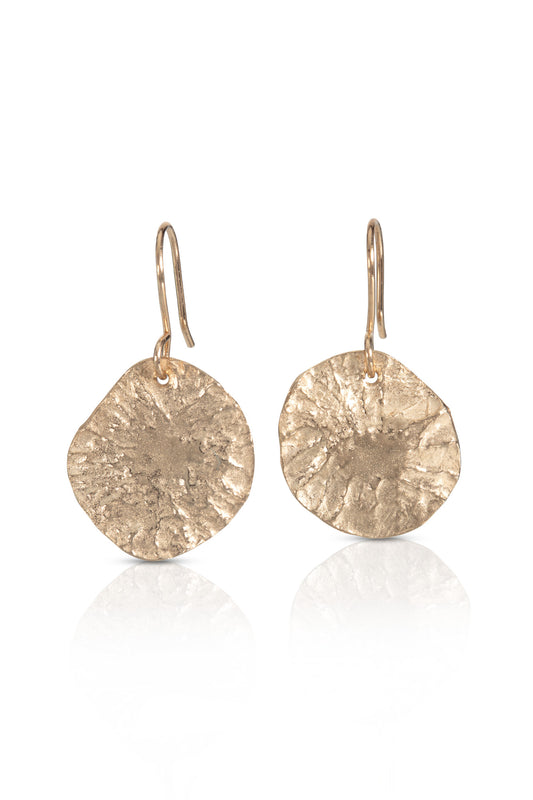 9ct Gold Limpet Disc Earrings