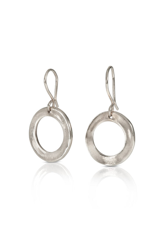 Silver Flat Hoop Earrings