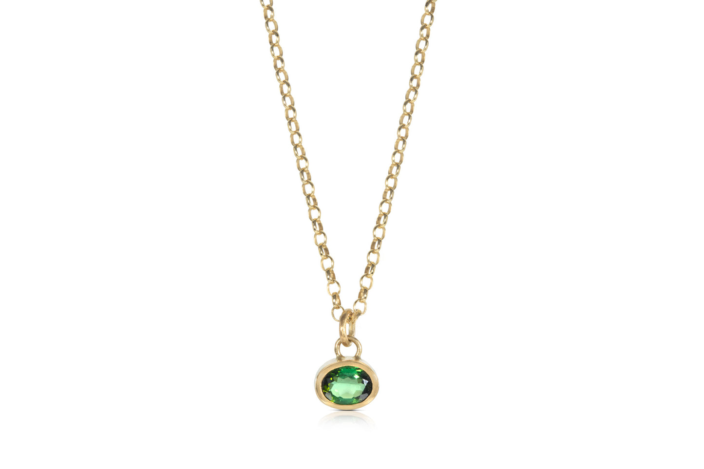 18ct Gold Green Tourmaline Necklace