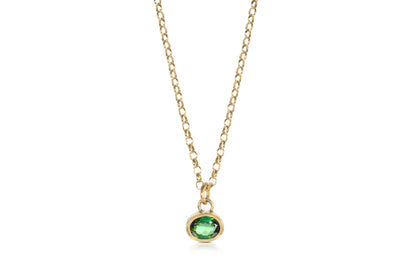 18ct Gold Green Tourmaline Necklace