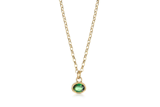 18ct Gold Green Tourmaline Necklace