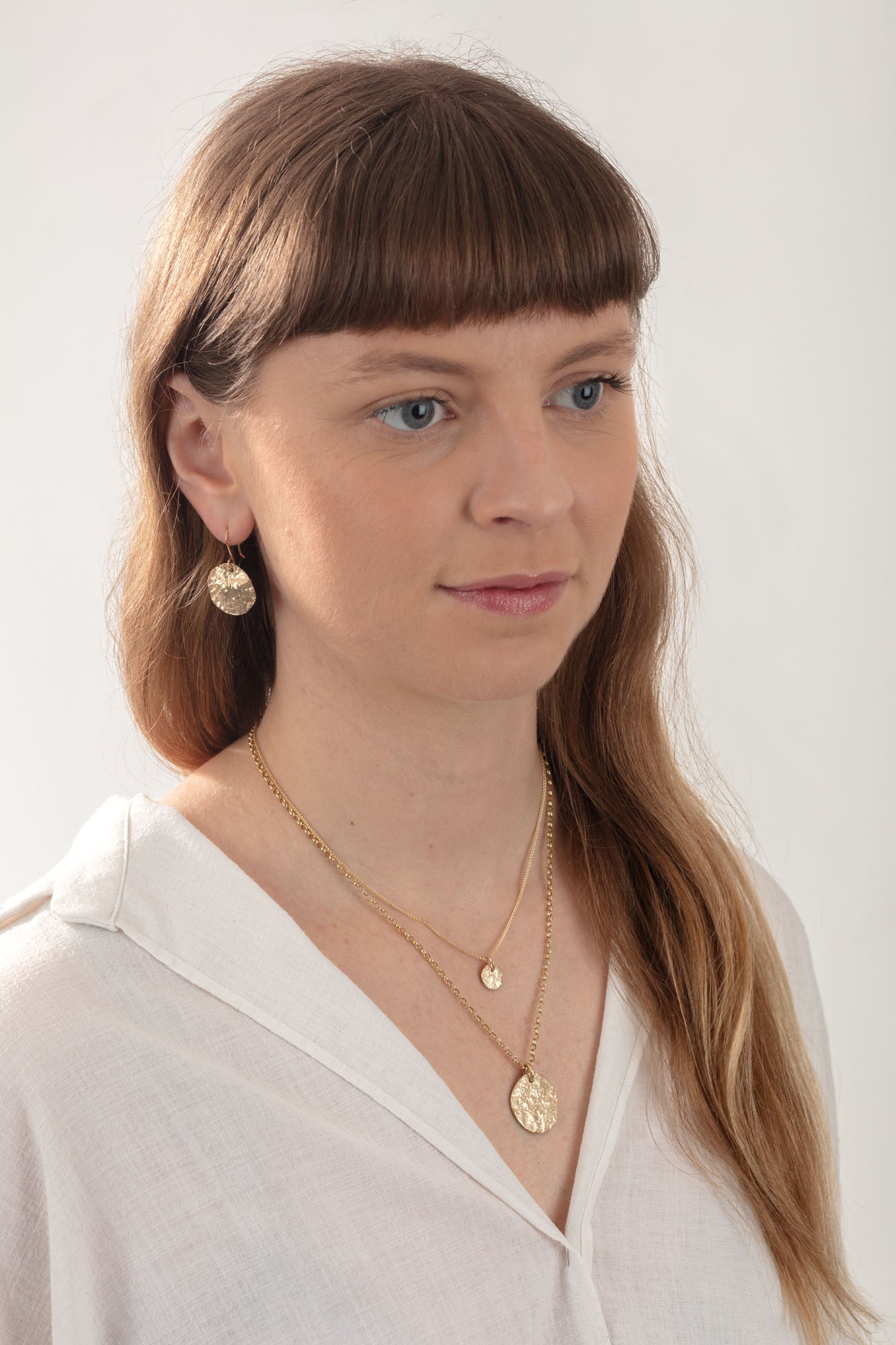 9ct Gold Limpet Disc Earrings