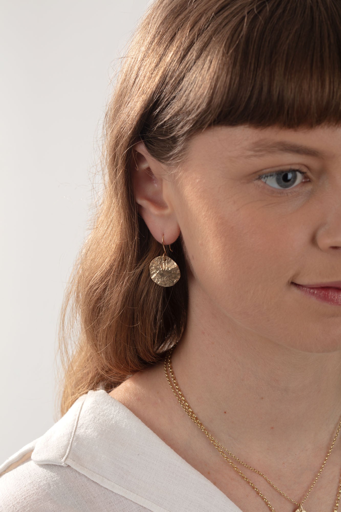 9ct Gold Limpet Disc Earrings