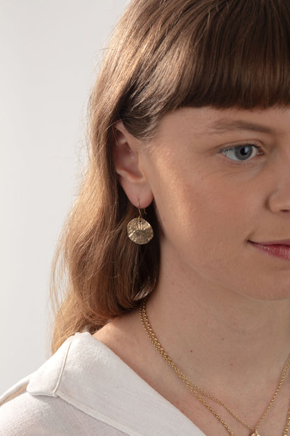 9ct Gold Limpet Disc Earrings