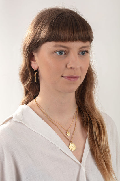 18ct Gold Long Shell Dangly Earrings