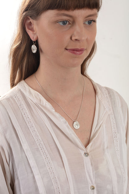 Silver Limpet Disc Necklace