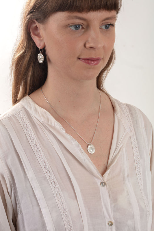 Silver Limpet Disc Necklace
