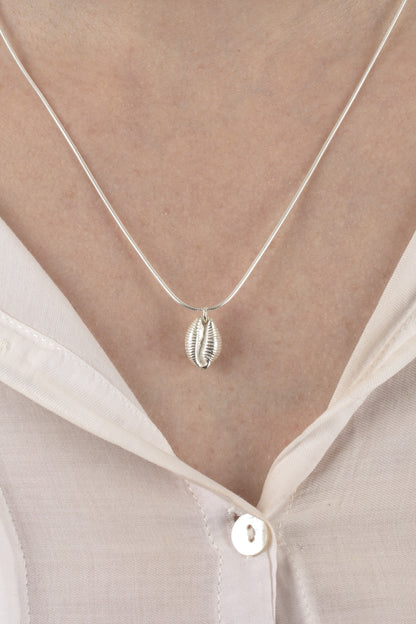 Silver Cowrie Shell Necklace