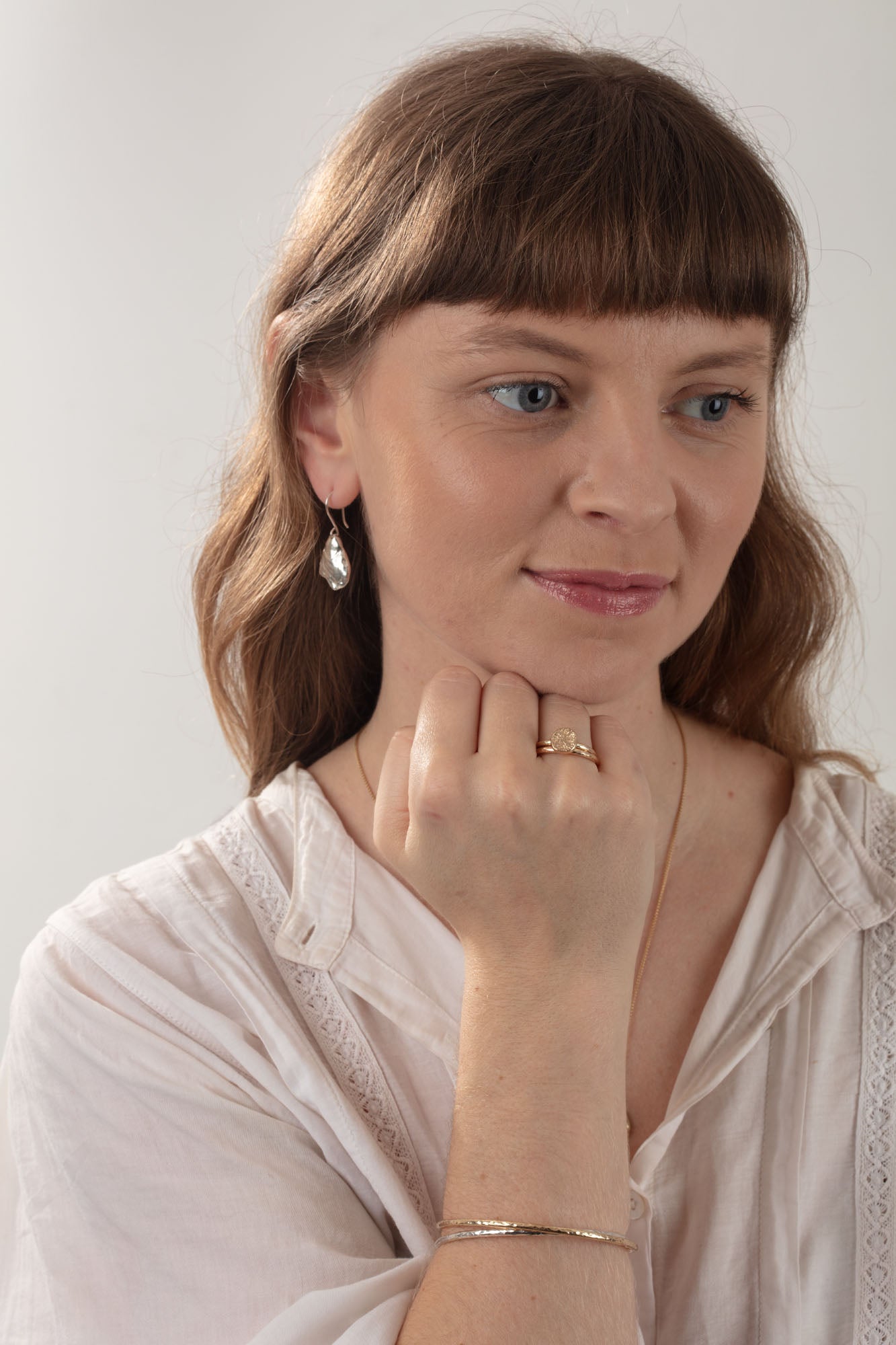 Silver Oyster Earrings