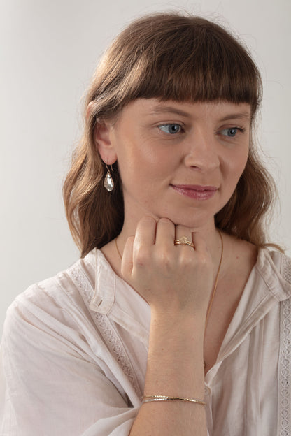 Silver Oyster Earrings